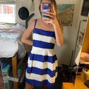 Loft NWT blue and white striped dress